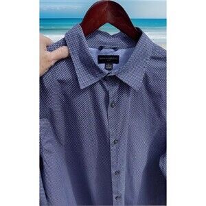 Banana Republic Geometric LS Shirt Button Up 100% Cotton Men Size XL (17-17.5)